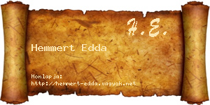 Hemmert Edda névjegykártya
